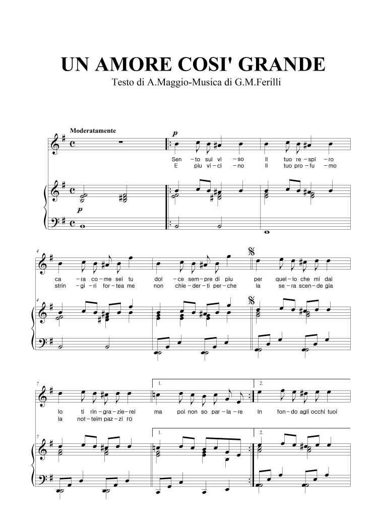 [가곡] 위대한 사랑(UN AMORE COSI' GRANDE) 네이버 블로그
