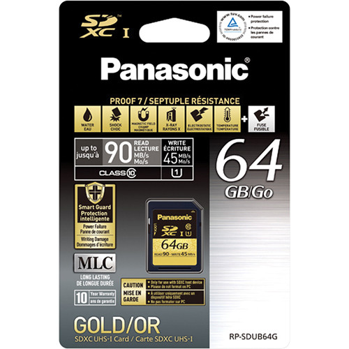 Panasonic 64GB SDXC Memory Card Gold Series Class 10 UHS1 / 파나소닉 SDXC