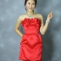 RFM060400913 / Red Cocktail Dress - 레드 새틴 칵테일 미니 드레스 [드레스 판매, 대여] -파티드레스 / ELDAMIKA