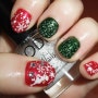 빨강 초록 크리스마스 네일 - 눈꽃 네일, 파티 네일, 짧은 손톱 네일 아트 하기