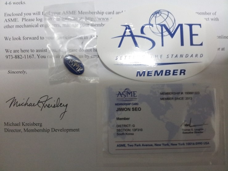 ASME membership card 도착 : 네이버 블로그