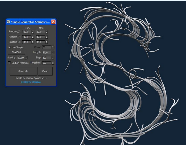 {맥스스크립트}스플라인을 렌덤하게 뿌려주는 Simple Generator Splines v1.1 : 네이버 블로그