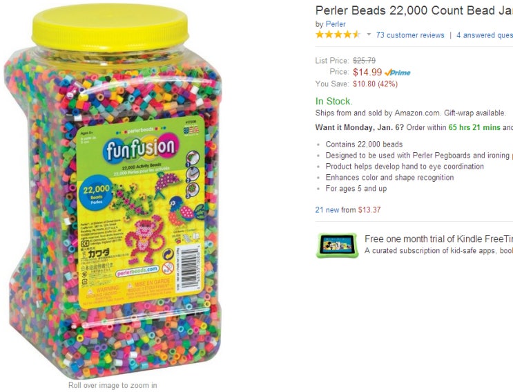 Perler Beads 22000 Count Bead Jar Multi-mix Colors for sale online