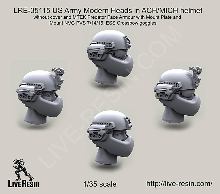 Live Resin 1/35 LRE-35020 US Army ACH/MICH Helmet Set 2