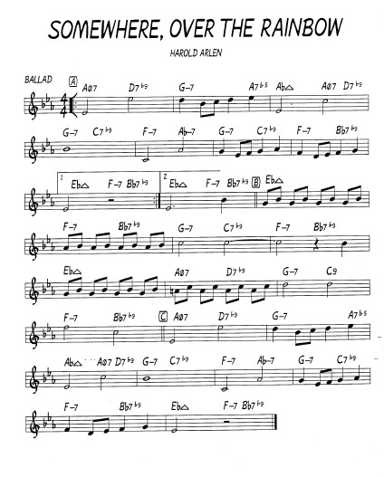 Somewhre Over The Rainbow Chet Baker Jazz Flute 스탠다드 재즈 솔로 악보 네이버 블로그