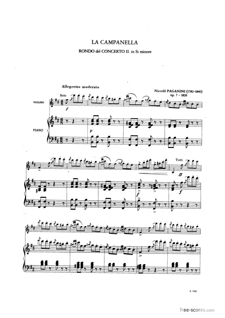 파가니니 라캄파넬라 violin-Piano반주 악보 : 네이버 블로그