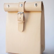 Leather roll top bag