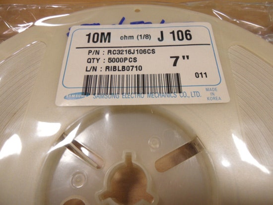 RC3216J106CS. Size:3216(1206). 106J. 10M-5% OHM. SMD/CHIP RESISTOR. 칩저항 ...