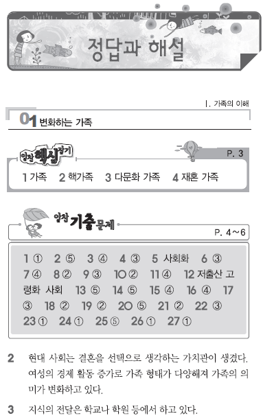 알찬기출문제집 중2-1답지 기술가정 과목의 해설을 봅시다 : 네이버 블로그