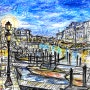"베네치아 야경 그림" - 여행 일러스트, 색연필 그림 그리기