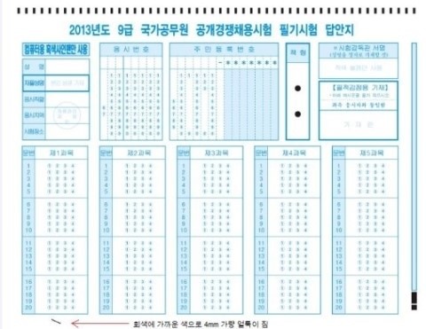 問 158. 9급공무원 시험 OMR 카드 여백에 번졌어요. 이상이 없을까요? : 네이버 블로그
