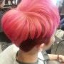 투블럭커트-효민핑크색머리-투톤염색색깔추천★핑크색염색-분홍색염색.핑크색머리추천