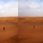 두바이 사막 모래에서 다이빙 해보는 여자