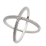 [9cuve] X infinity ring - sterling silver, white gold, cubic