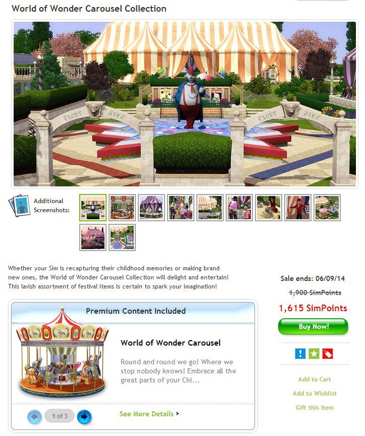 [심즈3] 심즈3 스토어- 회전목마 (World of Wonder Carousel Collection) : 네이버 블로그