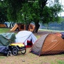 미니벨로 덕심 자전거 캠핑 (4)[종결] - 촉촉한 아침의 캠핑장 식사, 출근라이딩