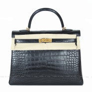 에르메스 블랙 매트와니 크로코다일 35cm 켈리백 금장 골드장식 HERMES Black Crocodile Kelly Bag 35 Gold CELEBS H Shop 강남 청담동 중고명품 매입 위탁 판매샵 혼수 예단용 에르메스 전문 세레브스 에이치샵 필웨이