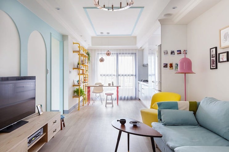 대만 가오슝의 마카롱 색을 연상시키는 아파트 인테리어-The Wonderland Apartment : 네이버 블로그