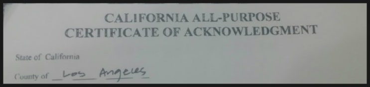 영문번역 미국 캘리포니아 CALIFORNIA ALL PURPOSE CERTIFICATE OF ACKNOWLEDGMENT