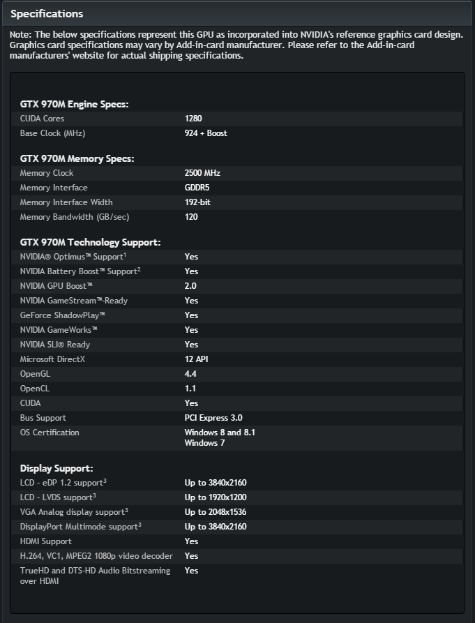 Gtx 970m 스펙을 알아봅시다 네이버 블로그