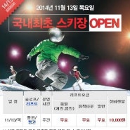 11.13일 휘닉스파크 개장! 국내최초 스키장 오픈