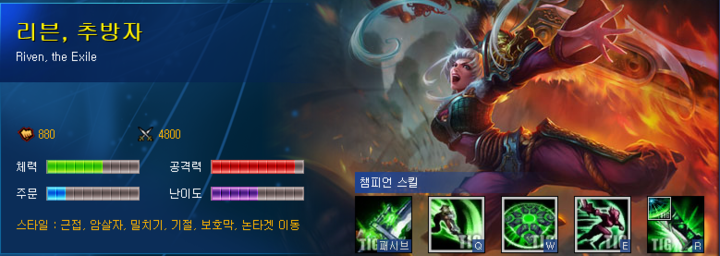 [롤 챔프 능력치,스킬,스토리,대사] 리븐 : 네이버 블로그