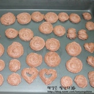 ［사브레쇼콜라］초코사브레(장미모양의 초코버터링 쿠키만들기),가나슈크림 만들기