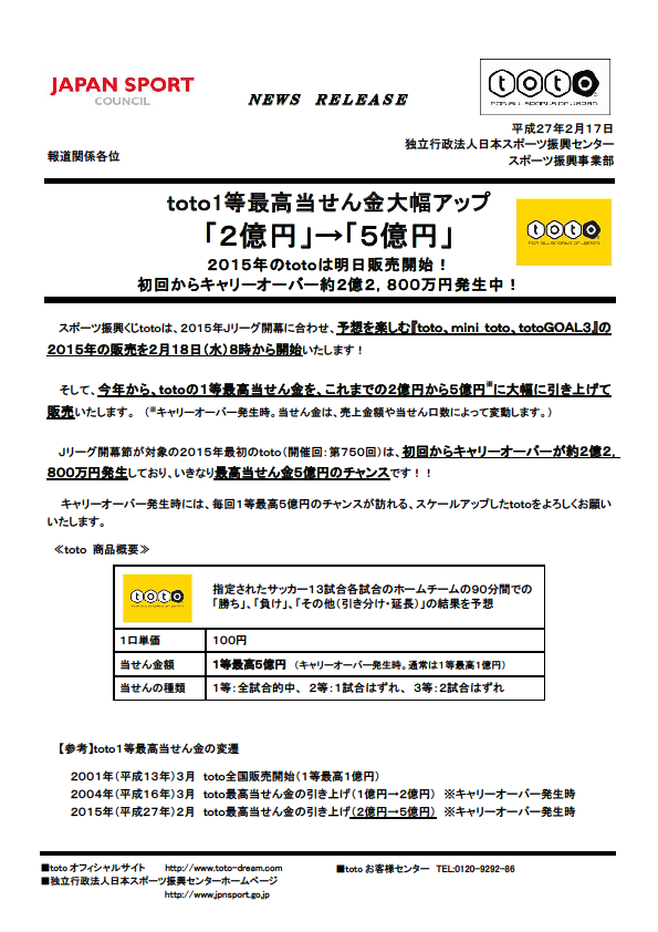 Toto 당첨금 최고 5억 엔에 네이버 블로그