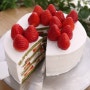 딸기 생크림 케이크 만들기/만드는방법! 간단한 홈베이킹