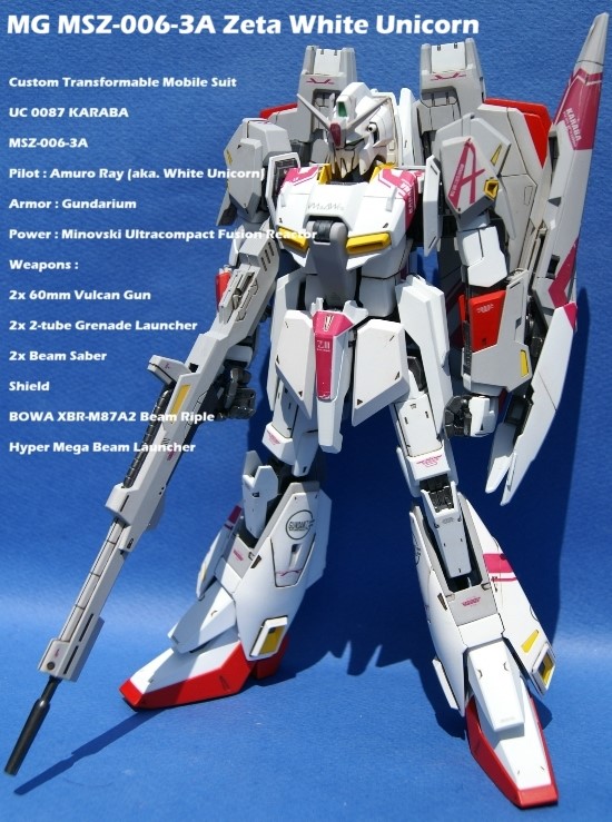 [完成] MG MSZ-006-3A Zeta Gundam 3A type White Unicorn (제타건담 화이트 유니콘 ...