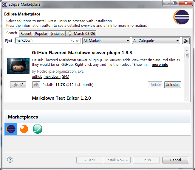 [github]Eclipse에서 github markdown (README.md) 파일 Viewer Plugin : 네이버 블로그