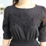 블랙 레이스자수드레스/ 봄여름 예쁜드레스/ 착용감좋은 블랙드레스추천