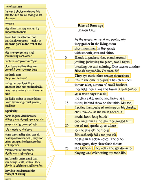 Rite Of Passage Poem Analysis