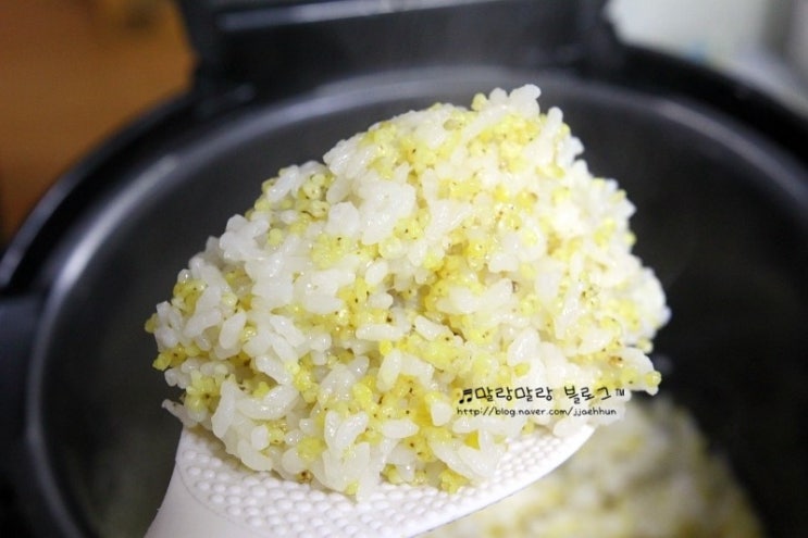 노랑색 톡톡 맛있는 기장밥, 국산 찰기장쌀 : 네이버 블로그