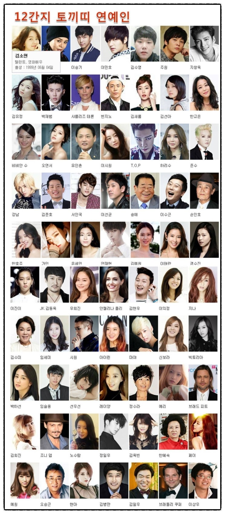 토끼띠 연예인과 이모저모 : 네이버 블로그