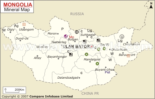 Полезные ископаемые монголии карта