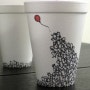 커피컵 재활용 : 펜화 일러스트를 이용한 데코 아이디어