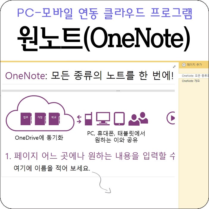 원노트(onenote) 메모프로그램 추천, Pc와 모바일의 경계선을 지우자. : 네이버 블로그