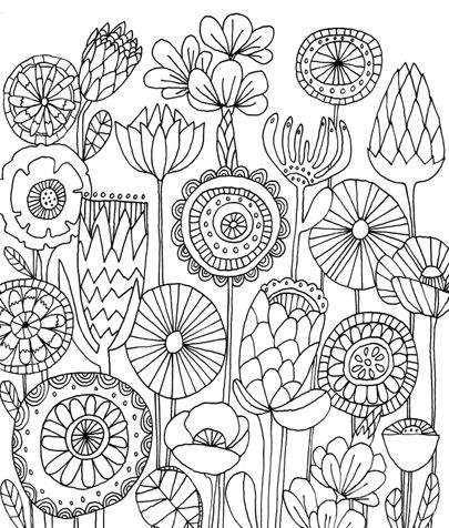 Premium Vector  Floral coloring book floral coloring book for