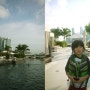 싱가폴 만다린 오리엔탈 호텔 수영장 :: 아름다운 도심속 야경과 함께한 야간수영~