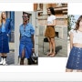 [패션]70's데님,버튼데님스커트,A라인데님스커트,button front denim skirt, A-line skirt, suede button front skirt