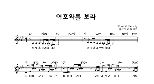 백지영CCM '여호와를 보라' 악보 / 심부름 Part.4 : 네이버 블로그