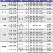라온휘트니스 9월 GX 스케줄, 수영강습 시간표