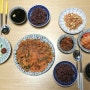 [저녁밥상] 전복미역국, 부추김치전, 콩나물무침, 멸치볶음, 오뎅볶음