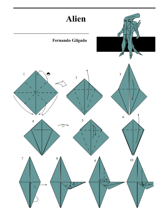 어려운 종이접기, 에일리언 접기 : 네이버 블로그