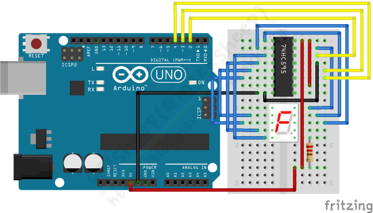 [Arduino Uno] 7세그먼트(7segment) 74HC595 사용 : 네이버 블로그