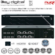 Key Digital KD-HD6X6Lite /6 Inputs to 6 Outputs HDBaseT/HDMI via Single CAT5e/6 Matrix Switcher / 6x6 매트릭스 스위쳐/분배기/셀렉터/ UHD/Ultra HD/4K