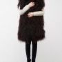 (HIGHFUR) 리얼퍼 브라운 몽골리아 푸들 롱 베스트/ Real Fur Brown Mongolia Poodle Long Vest