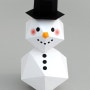 귀여운 신사 눈사람 종이접기 3D 입체 종이인형 만들기 - 크리스마스
