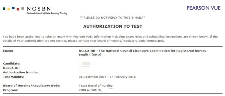 텍사스 널싱보드 Texas Board of Nursing 엔클렉스 NCLEX 미국간호사 면허시험 신청 과정, ATT를 받기까지의 ...